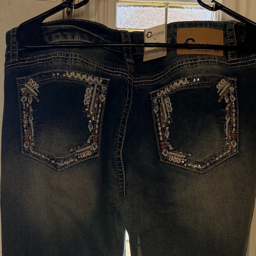 Embellished Jeans NWT Sz. 34 Bootcut CHARME